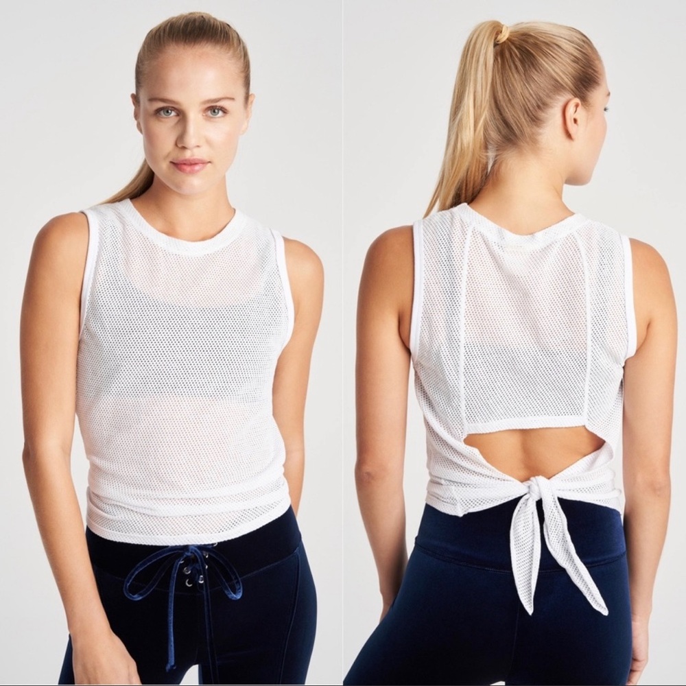 Year of Ours Tie Back Mesh Cutout Tank